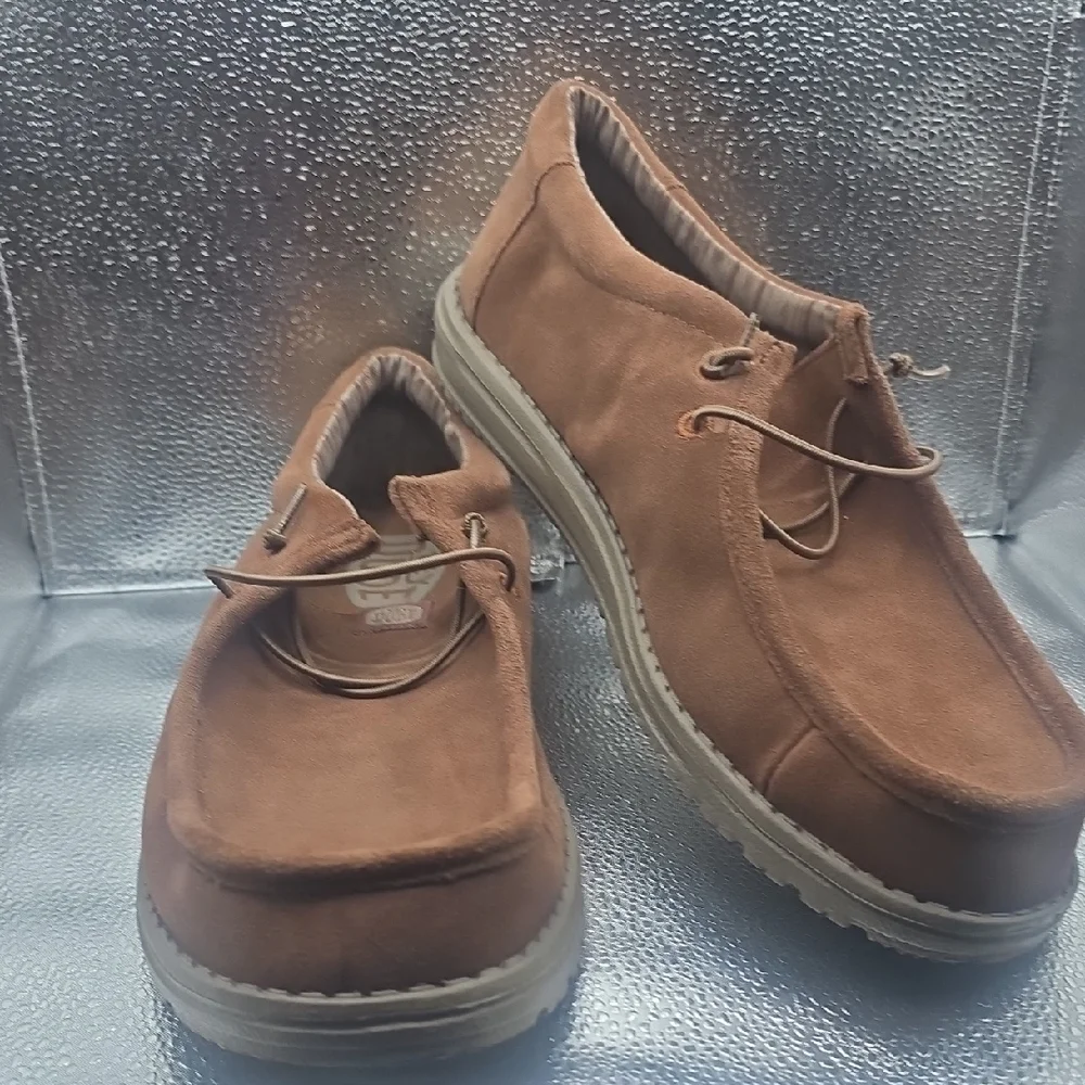 Hey Dude Brown Suede Casual Slip-On Loafers